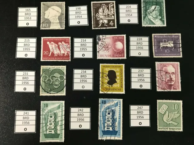 Briefmarken BRD / Bund kl. Lot aus Sammlung 1953-1956 gestempelt