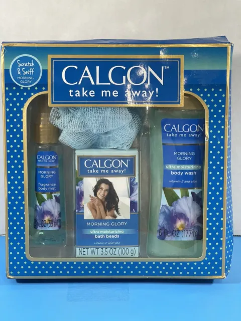 Calgon Take Me Away! Morning Glory Fragrance Mist Body Wash Bath 4pc Gift Set