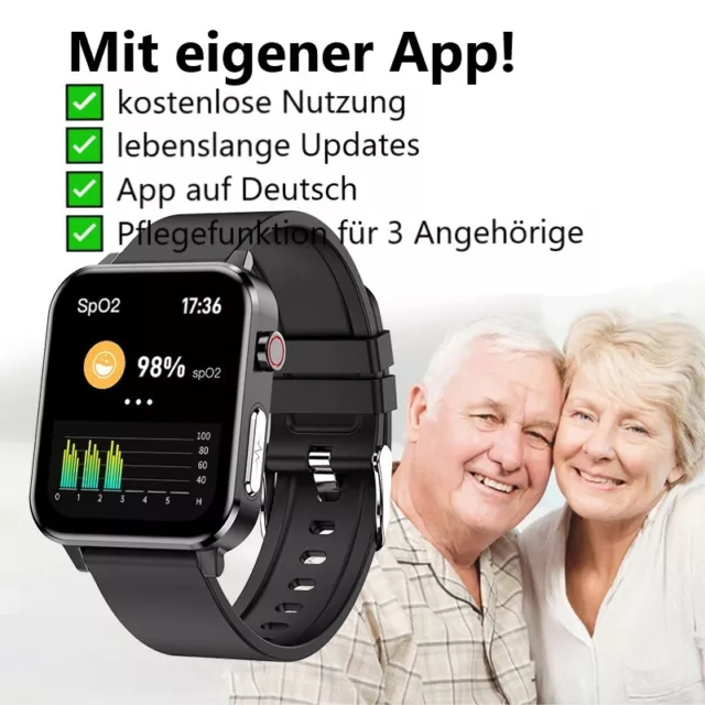 Premium Gesundheitsuhr CARE Plus EKG erkennt 10 Herzkrankheiten, App auf Deutsch 2