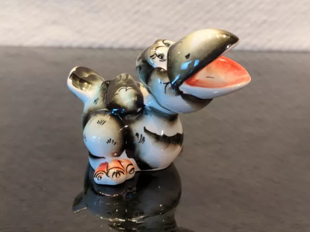 Russian Gzhel Porcelain Crow Bird Handmade
