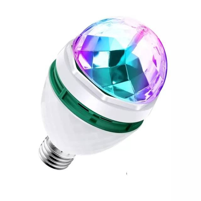 Lampe LED Rvb Rotatif Effet Lumières Multicolore E27 Discothèque Noël