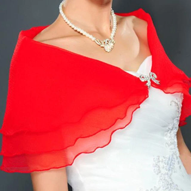 Scialli Donna Involucri Abiti Organza 91×26cm 3 Strati Colore Solido per Uso Sera
