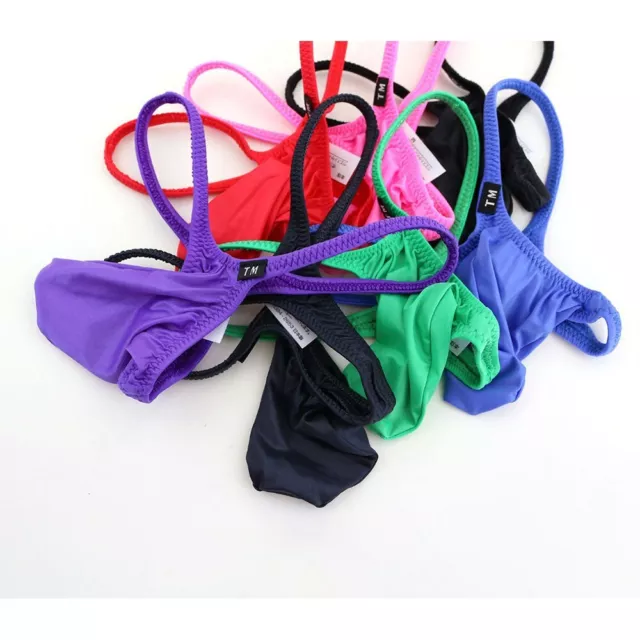 MENS BIKINI G-STRING Underwear T-Back Briefs Micro Thong Bulge Pouch ...