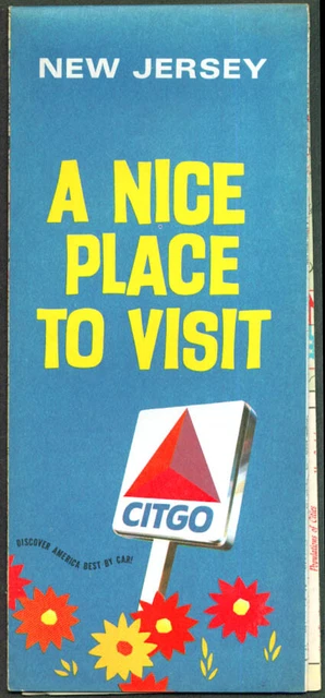 Citgo Gasoline Road Map New Jersey 1969