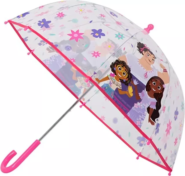 Disney Encanto Girls Clear Umbrella for Kids, Rain Wear for Little Girl Age 4-10