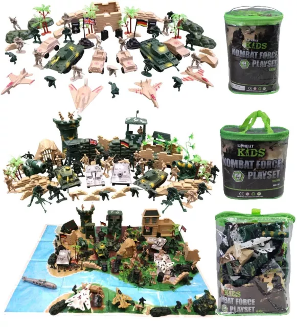 KombatUK Kids Childs Army Men Toy Soldier Battle Pack Kit 5 Choices of Play Sets