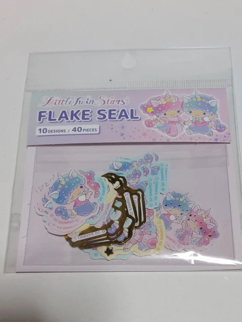 Sario Little Twin Stars FLAKE SEAL Sticker DAISO JAPAN Only Made inChina NEW