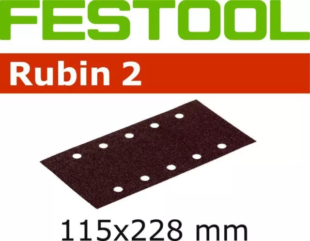 Festool Bandes de Ponçage Rubin 2 Stf Scratch 115X228 P40 Jusqu'À P220