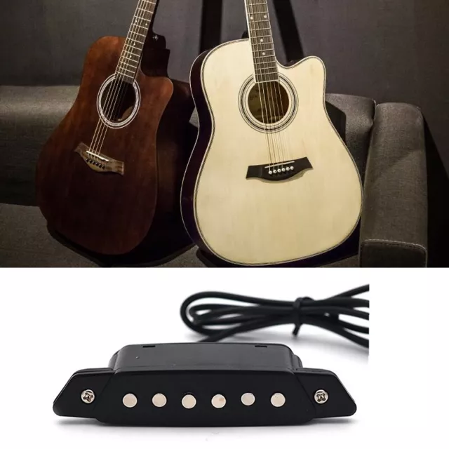 Acoustic Guitar Soundhole Magnetic Pickup Humbucker Passive With Power Jack