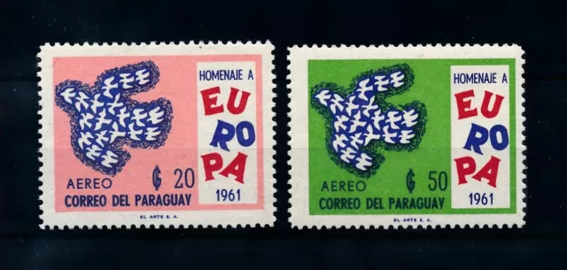 [72466] Paraguay 1961 Birds United Europe Airmail Stamps MNH