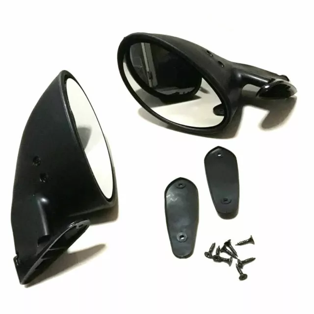 GT Talbot Shelby British Style Fender/Side Door Mounted Race Racing Black Mirror