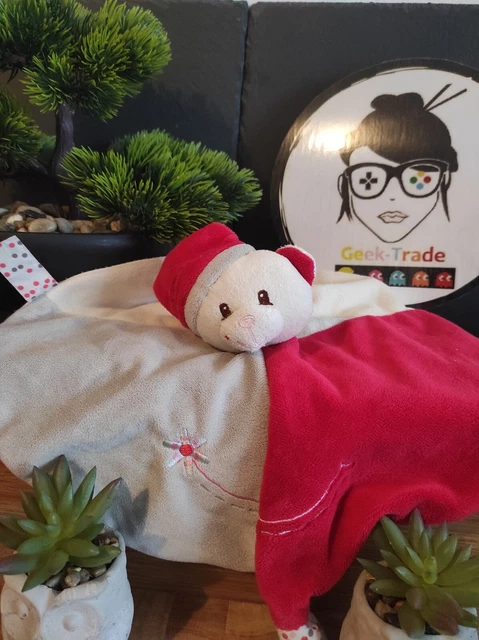 Doudou Knuffel Comforter Ours Bonnet Rouge Gris Gipsy Rond Plat #geektradedoudou
