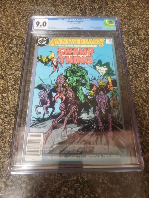 Swamp Thing #50 1986  CGC 9.0 (NEWSSTAND) 1st Justice League Dark White Pages 💥