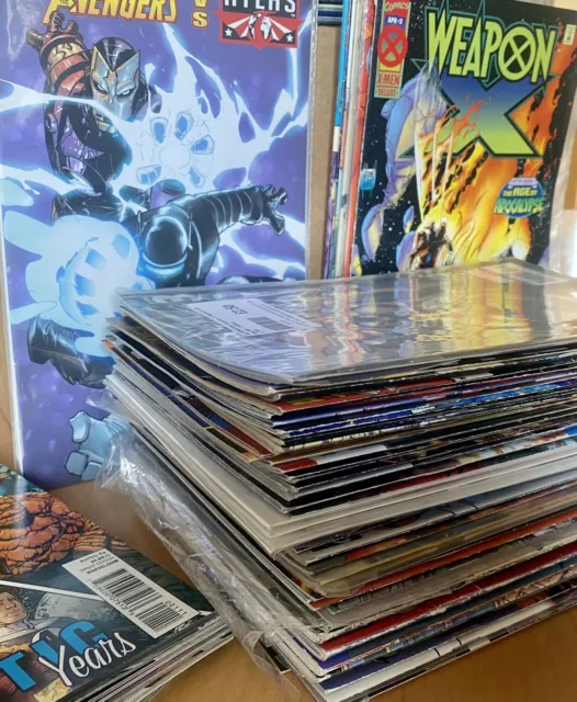 Box Of 100x Marvel Comics Huge Bundle/Job Lot inc Spider-Man, X-Men, Avengers,