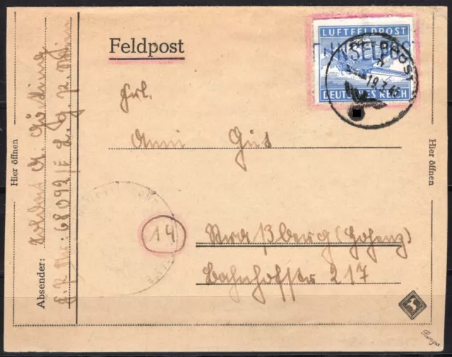 German Field Post Ii. Wk, No. 11 B on Letter