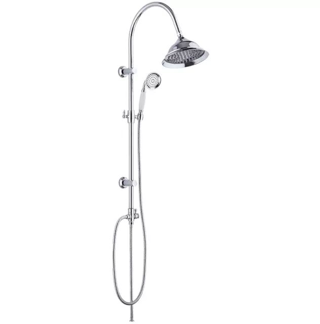 Set Douche Pluie Ensemble de Douche Garniture Pétillante Rétro Chrome