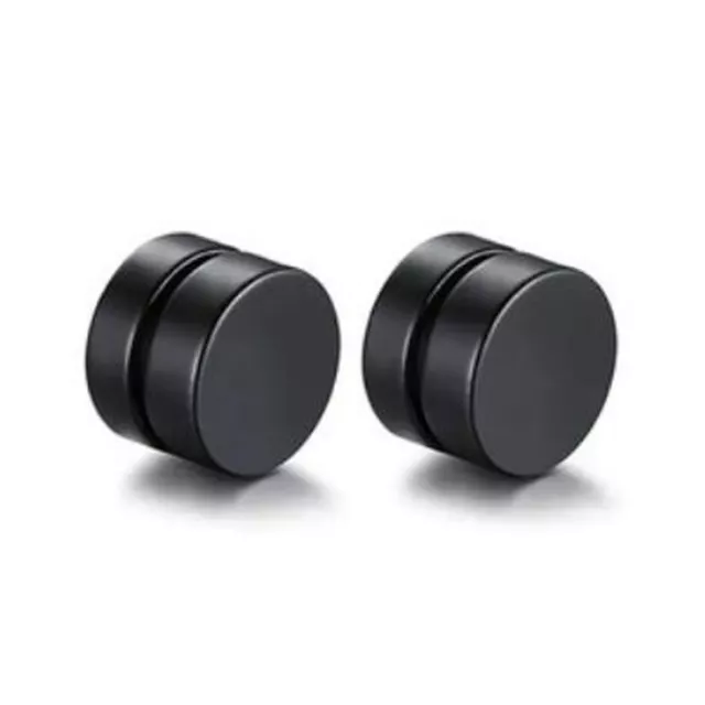 1Pair Magnetic Earrings Fake Ear Stud No Piercing Flat Disc Round Men Jewelry AU