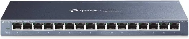 TP-Link 16-Port Desktop Gigabit Ethernet Switch/Hub, Ethernet Splitter, Plug &