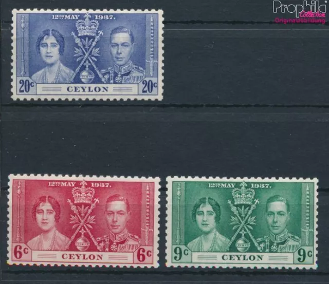 Briefmarken Ceylon 1937 Mi 227-229 Jahrgang 1937 komplett postfrisch Köni (10368