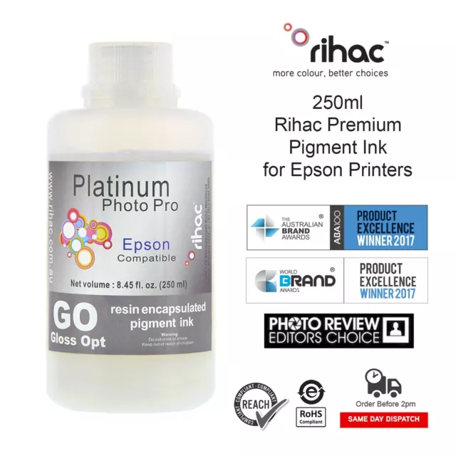 Rihac 250ml Gloss Optimiser Pigment Ink for Epson Stylus Photo R2000 159 T1590