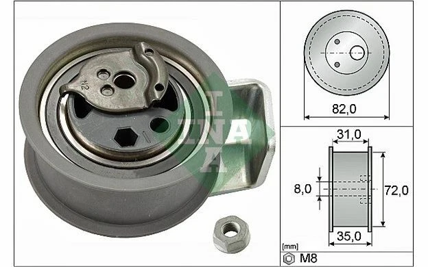INA Galet tendeur pour VOLKSWAGEN NEW BEETLE GOLF AUDI A3 531 0436 20
