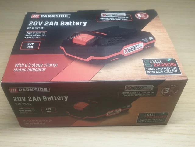 PARKSIDE RECHARGEABLE BATTERY 20V 2Ah Lithium-Ion Battery PAP 20 B1 New