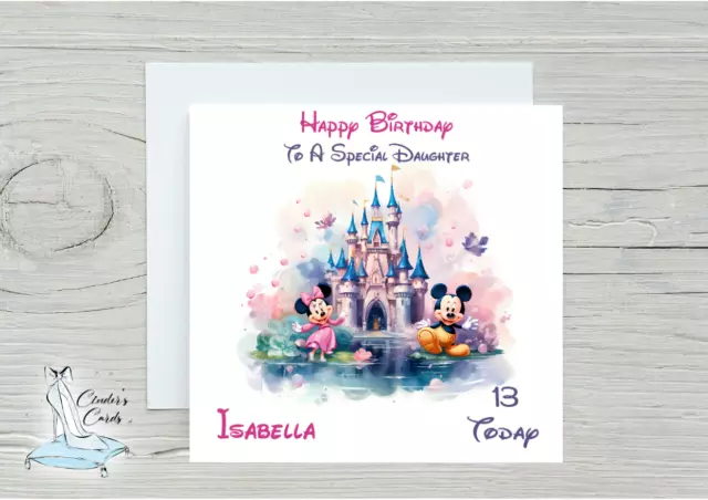 personalised birthday card mickey mouse any name/age/relation/.