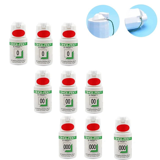 3Bottles Dental CIHGI-FEK G-THQST Gingival Retraction Cord Packing size 0 00 000
