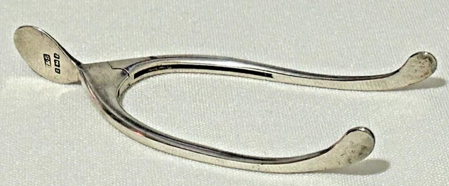 Antique Sterling silver sugar tongs novelty wishbone Birmingham 1905 Hallmarked