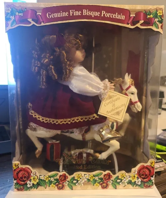 Collector’s Choice Genuine Fine Bisque Porcelain Doll Carousel Horse Limited Edi