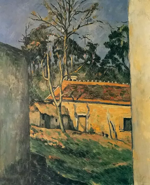 Oil painting paul cezanne - cour de village auvers village courtyard landscape