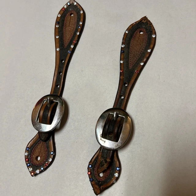 Vintage Bridle Straps Decor Gems Leather Halter Saddle Show Old Hardware Horse