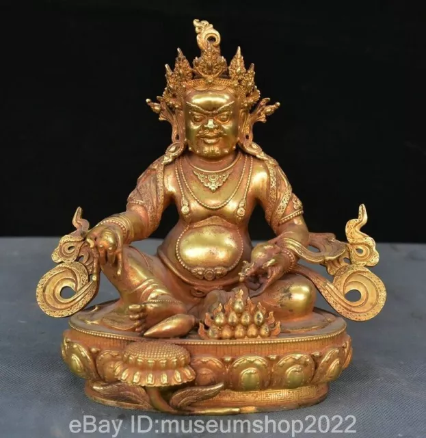 8.4" Ancient Tibet Buddhism Bronze Gilt Buddha Yamantaka Yama Dharmaraja Statue