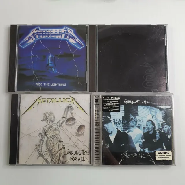 4x Metallica CD Reload Ride The Lightning Black Album Garage Inc Justice For All