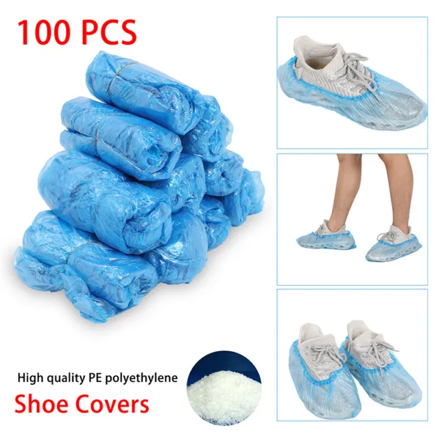 100 Packs Shoe Covers Disposable Waterproof Slip Resistant Non-Slip Protectors