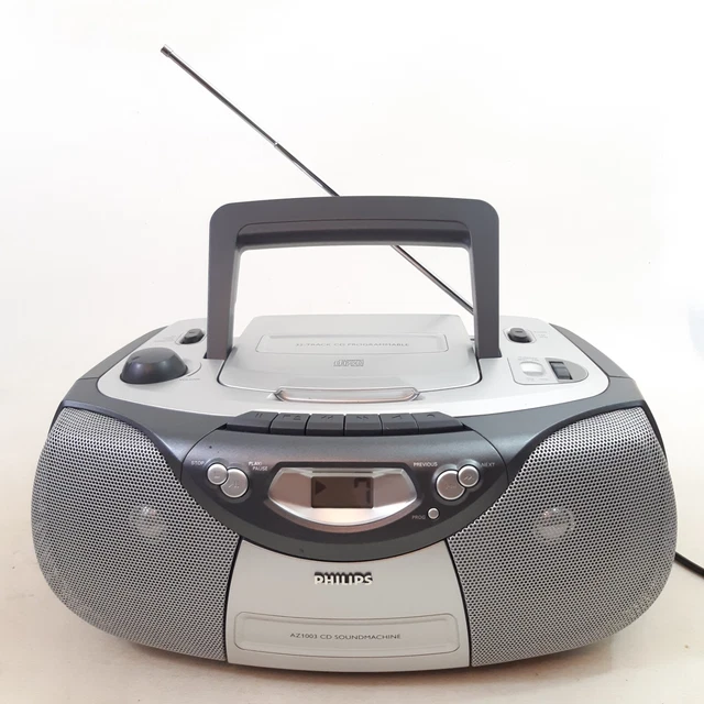 PHILIPS PORTABLE BOOMBOX AZ1003 CD Player FM Radio & Cassette Tested