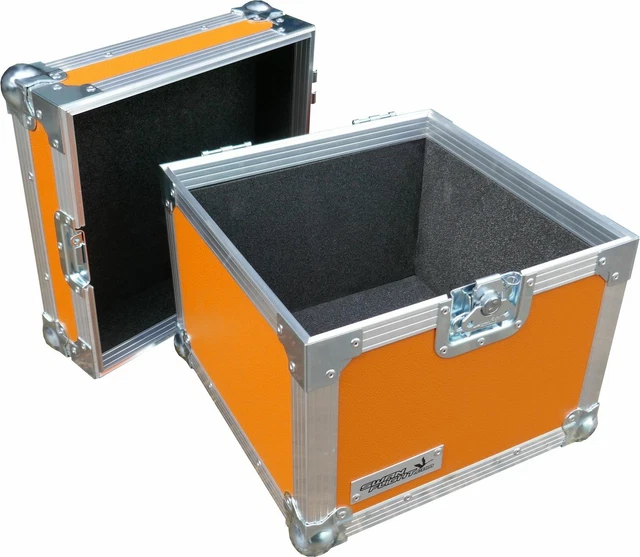 Flight Case Swan 12" Single LP 100 Vinyl Record Box (Orange Rigid PVC) 2