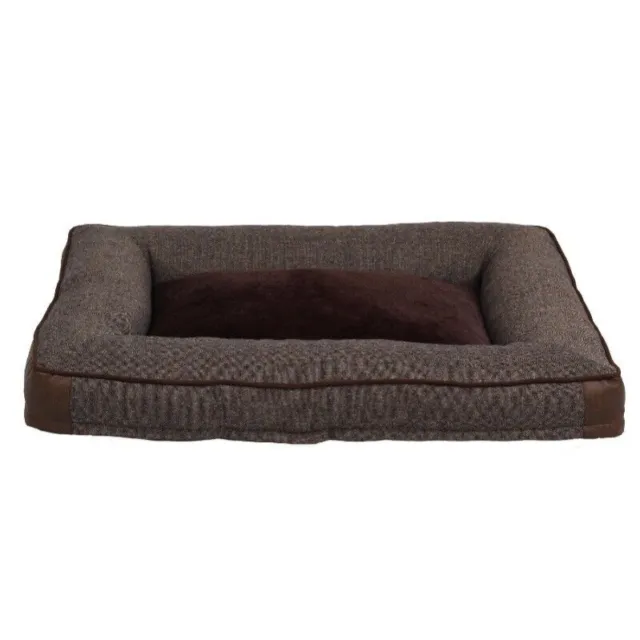 Vibrant Life Large Comfort Orthopedic Bolster-Style Dog & Cat Bed, Brown