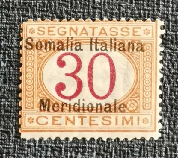 Somalie italienne 1906  méridional Sass. 4 Taxes 30C MLH/OG cachet au dos !