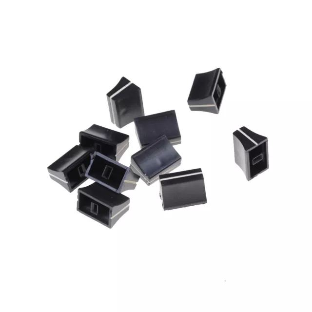 10 x Black Slide Potentiometer Mixer Fader Knob 19mmLx12mmW for 4mm ShaftS!NIUMJ