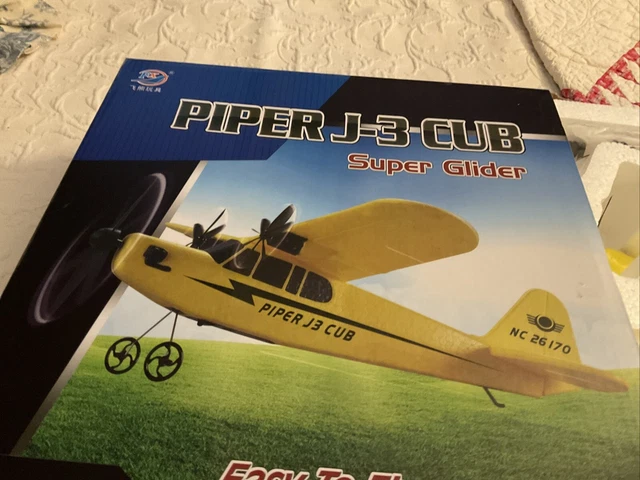 2.4G Radio Remote Control Airplane Piper J3 Cub RC Plane Beginner Glider Blue