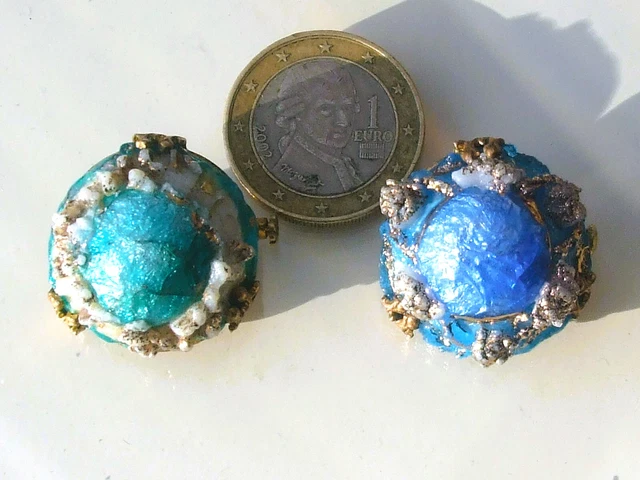 Broche Art Déco Ancienne - Email De Limoges Bleu Sur Paillon Argent - Signée Chabrol