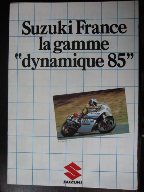 Brochure Catalogue  1985 Moto Poster Gamme Suzuki   Prospectus