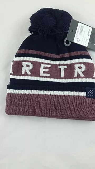 Firetrap Snow Beanie Junior Bobble Hat Poison Berry BNWT