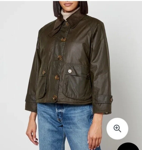 Barbour by alexachung deals patch waxed cotton jacket