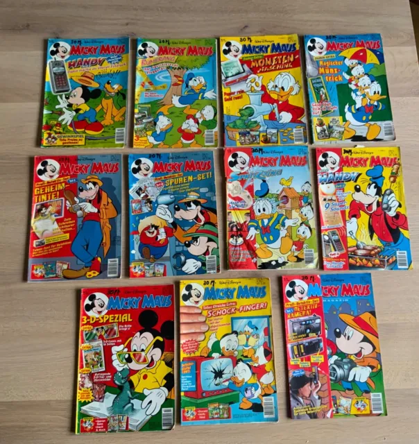 11 Stück Micky Maus Hefte von 1997 Nr.: 2, 4, 9, 10, 11, 20, 22, 23, 28, 42, 44