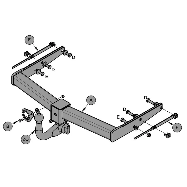 WITTER VW68Q DETACHABLE Tow Bar VW T5 T6 Transporter Van MPV Caravelle