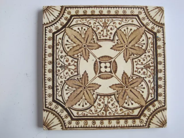 ANTIQUE VICTORIAN AESTHETIC FOLIATE WALL TILE PAT. No.470 - CORN BROS C1898-1904