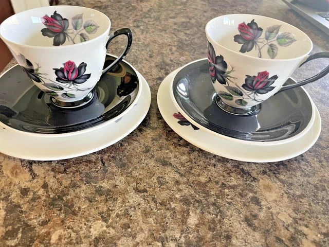 2 Royal Albert Masquerade Pattern  Trio's Cup Saucer Plate