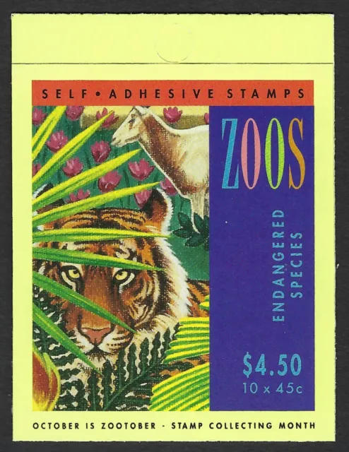 1994 Australia SG#SB86 Australian Zoos Endangered Species P&S Stamp Booklet